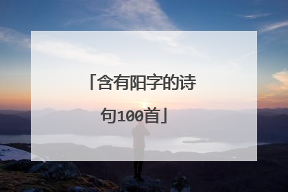 含有阳字的诗句100首