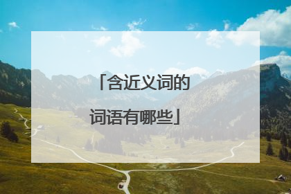 含近义词的词语有哪些
