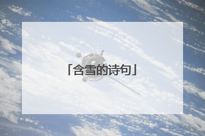 含雪的诗句