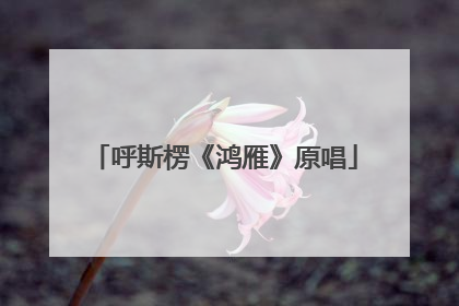 呼斯楞《鸿雁》原唱
