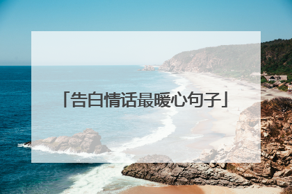 告白情话最暖心句子