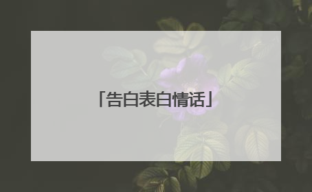 告白表白情话