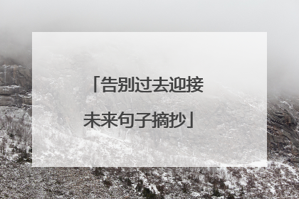 告别过去迎接未来句子摘抄
