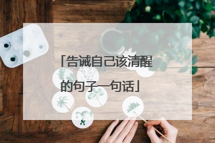 告诫自己该清醒的句子一句话