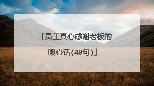 员工真心感谢老板的暖心话(40句)
