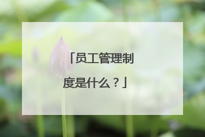 员工管理制度是什么?