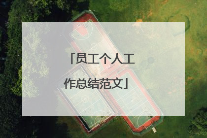 员工个人工作总结范文