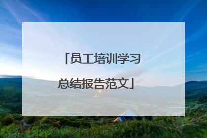 员工培训学习总结报告范文