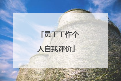 员工工作个人自我评价