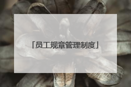 员工规章管理制度