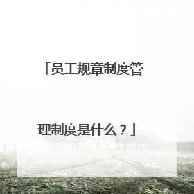 员工规章制度管理制度是什么?