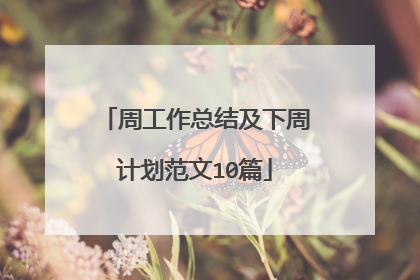 周工作总结及下周计划范文10篇