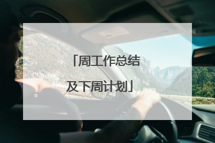 周工作总结及下周计划