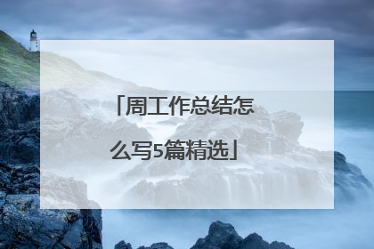 周工作总结怎么写5篇精选