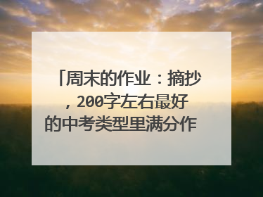 周末的作业：摘抄，200字左右最好的中考类型里满分作文中的片段