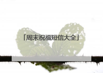 周末祝福短信大全