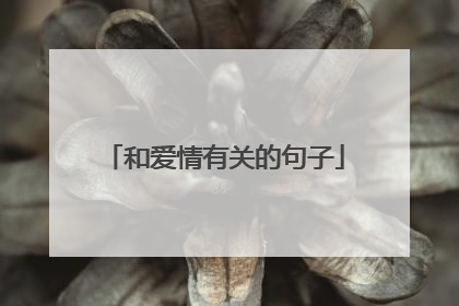 和爱情有关的句子