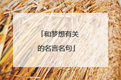 和梦想有关的名言名句