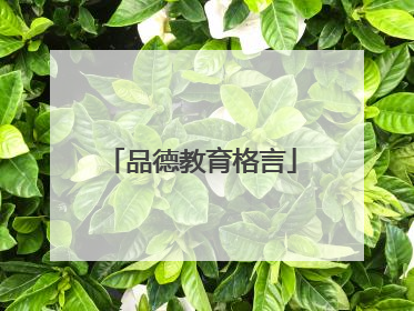 品德教育格言
