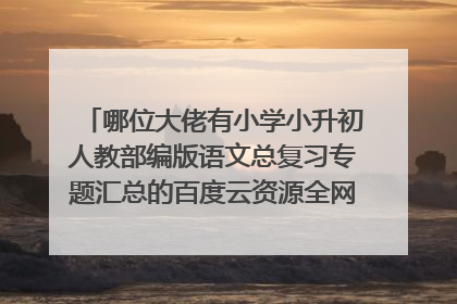 哪位大佬有小学小升初人教部编版语文总复习专题汇总的百度云资源全网在线求免费分享