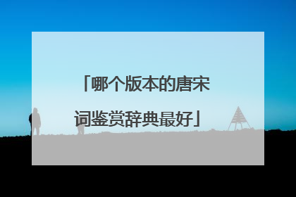 哪个版本的唐宋词鉴赏辞典最好