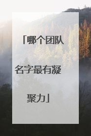 哪个团队名字最有凝聚力