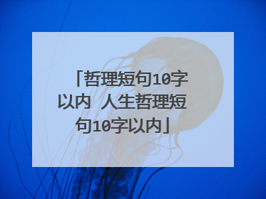 哲理短句10字以内 人生哲理短句10字以内