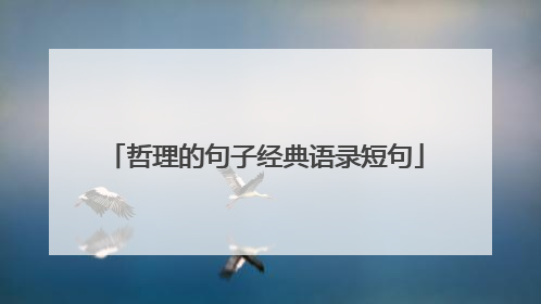 哲理的句子经典语录短句