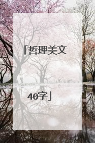 哲理美文40字