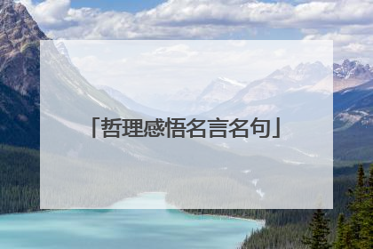 哲理感悟名言名句