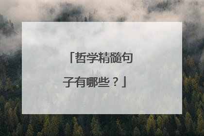 哲学精髓句子有哪些？