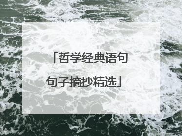 哲学经典语句句子摘抄精选