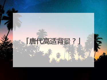 唐代高适背景？
