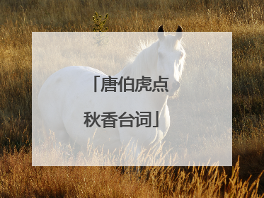 唐伯虎点秋香台词