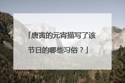 唐寅的元宵描写了该节日的哪些习俗？