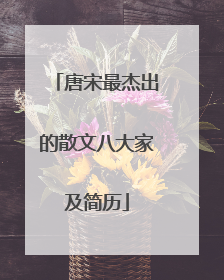 唐宋最杰出的散文八大家及简历