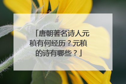 唐朝著名诗人元稹有何经历？元稹的诗有哪些？