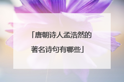 唐朝诗人孟浩然的著名诗句有哪些