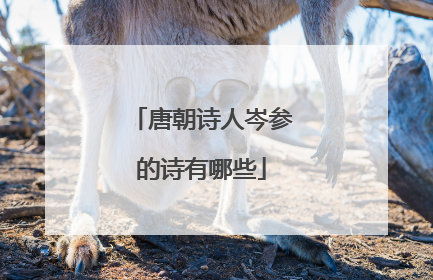 唐朝诗人岑参的诗有哪些