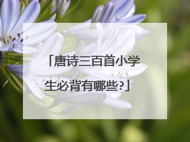 唐诗三百首小学生必背有哪些?