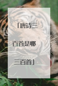 唐诗三百首是哪三百首