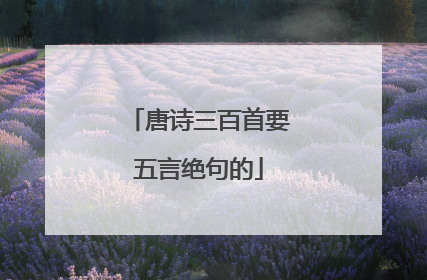 唐诗三百首要五言绝句的