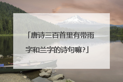 唐诗三百首里有带雨字和兰字的诗句嘛?