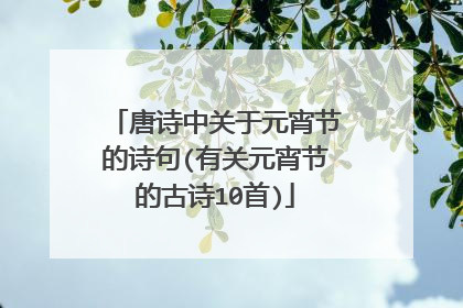 唐诗中关于元宵节的诗句(有关元宵节的古诗10首)