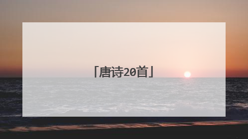 唐诗20首