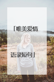 唯美爱情语录短句