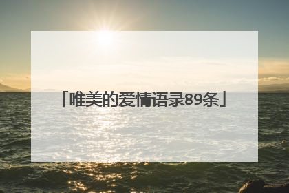 唯美的爱情语录89条