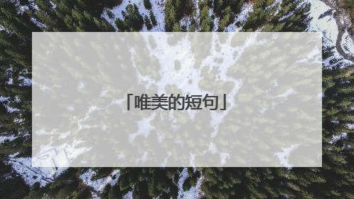 唯美的短句