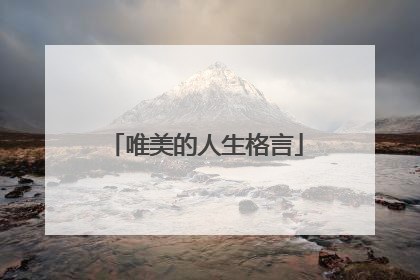 唯美的人生格言
