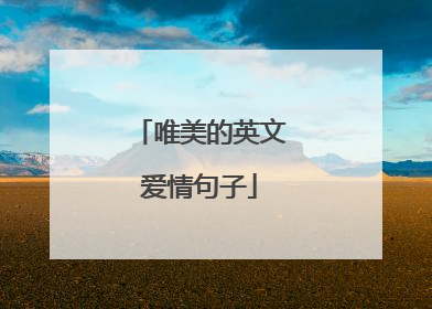 唯美的英文爱情句子